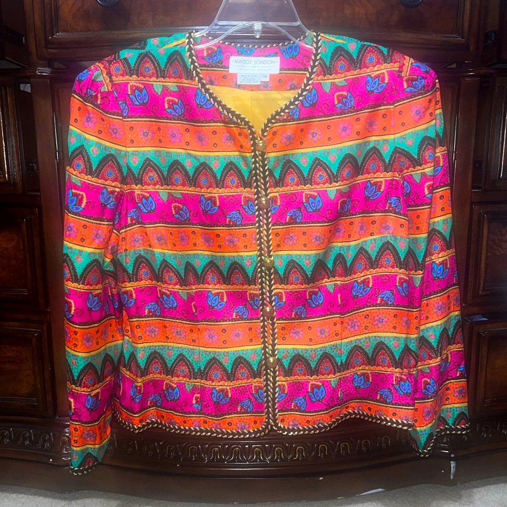 Maggy London Multicolor Silk Jacket